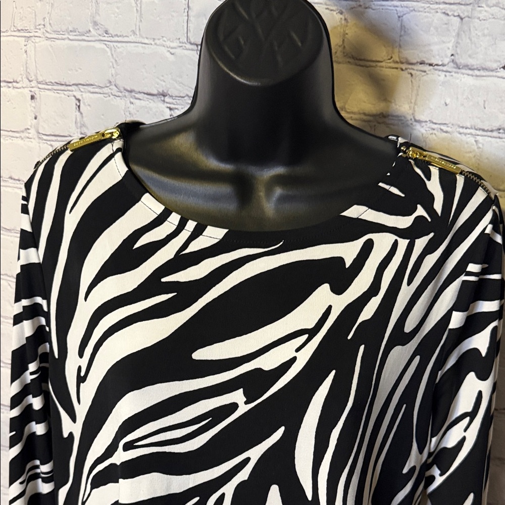 MICHAEL Michael Kors Black and White Zebra Print Mini Dress - Picture 6 of 14